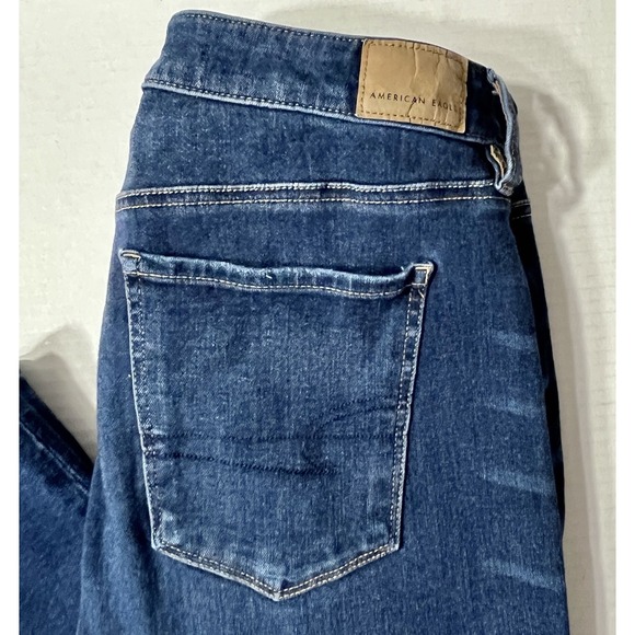 American Eagle Jeans Women's 10 Blue Super High Rise Jegging Stretch Mallsoft - Picture 4 of 8